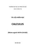 Tài liệu môn học Calculus (Nhóm ngành KHTN-CN K69)