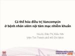 Bài thuyết trình Cá thể hóa điều trị Vancomycin ở bệnh nhân viêm nội tâm mạc nhiễm khuẩn - Đào Thị Kiều Nhi