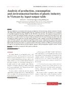 Analysis of production, consumption and environmental burden of plastic industry in Vietnam by input-output table