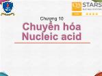 Bài giảng Hóa sinh - Chương 10: Chuyển hóa Nucleic acid