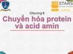 Bài giảng Hóa sinh - Chương 8: Chuyển hóa protein và acid amin