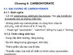 Bài giảng Hóa sinh đại cương - Chương 6: Carbohydrate