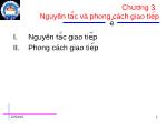 Bài giảng Kỹ năng giao tiếp - Chương 3: Nguyên tắc và phong cách giao tiếp