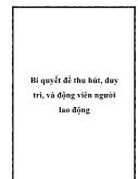 Bí quyết để thu hút, duy trì, và động viên người lao động