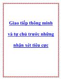 Giao tiếp thông minh và tự chủ trước những nhận xét tiêu cực