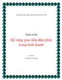 Giáo trình Kỹ năng giao tiếp đàm phán trong kinh doanh - Vũ Huy Từ