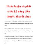 Huấn luyện và phát triển kỹ năng diễn thuyết, thuyết phục