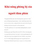 Khả năng phòng bị của người đàm phán