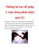 Những kĩ xảo để giúp 1 cuộc đàm phán hiệu quả - Phần 1