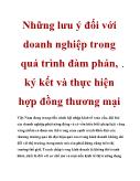 Những lưu ý đối với doanh nghiệp trong quá trình đàm phán, ký kết và thực hiện hợp đồng thương mại