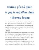 Những yếu tố quan trọng trong đàm phán - thương lượng