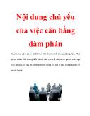 Nội dung chủ yếu của việc cân bằng đàm phán