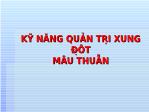 Bài giảng Kỹ năng quản trị xung đột mâu thuẫn