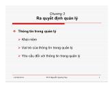 Bài giảng Quản lý học - Chương 3: Ra quyết định quản lý - Nguyễn Quang Huy