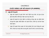 Bài giảng Quản lý học - Chương 5: Chức năng lập kế hoạch (Planning) - Nguyễn Quang Huy