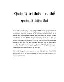 Quản lý tri thức - Xu thế quản lý hiện đại