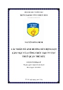 Luận văn Các nhân tố ảnh hưởng đến động lực làm việc của công chức tại Chi cục Thuế Quận Thủ Đức