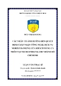 Luận văn Các nhân tố ảnh hưởng đến quyết định chấp nhận công nghệ dịch vụ Mobile banking của khách hàng cá nhân tại Techcombank - Chi nhánh Hồ Chí Minh