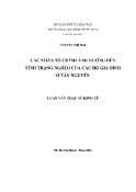 Luận văn Các nhân tố chính ảnh hưởng đến tình trạng nghèo của các hộ gia đình ở Tây Nguyên