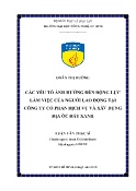 Luận văn Các yếu tố ảnh hưởng đến động lực làm việc của người lao động tại Công ty Cổ phần Dịch vụ và Xây dựng địa ốc Đất Xanh