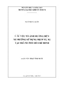 Luận văn Các yếu tố ảnh hưởng đến xu hướng sử dụng dịch vụ 3G tại Thành phố Hồ Chí Minh