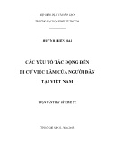Luận văn Các yếu tố tác động đến di cư việc làm của người dân tại Việt Nam