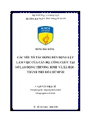 Luận văn Các yếu tố tác động đến động lực làm việc của cán bộ, công chức tại Sở Lao Động Thương Binh và Xã Hội – Thành phố Hồ Chí Minh