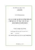 Luận văn Cải cách thủ tục hành chính theo cơ chế một cửa từ thực tiễn huyện Hoài Nhơn,tỉnh Bình Định