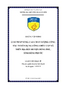 Luận văn Giải pháp nâng cao chất lượng công tác tuyển dụng công chức cấp xã trên địa bàn huyện Đồng Phú, tỉnh Bình Phước