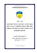 Luận văn Giải pháp nâng cao chất lượng giáo dục của các trường trung học phổ thông trên địa bàn Thị xã Đồng Xoài tỉnh Bình Phước