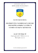 Luận văn Giải pháp nâng cao động lực làm việc cho người lao động tại Công ty CPXD nội thất Oz