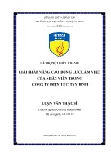 Luận văn Giải pháp nâng cao động lực làm việc của nhân viên trong Công ty Điện lực Tân Bình