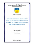 Luận văn Giải pháp phát triển cho vay tiêu dùng tại Ngân hàng Thương mại Cổ phần Đầu tư và Phát triển Việt Nam - Chi nhánh đông Đồng Nai