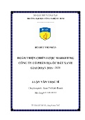 Luận văn Hoàn thiện chiến lược Marketing tại Công ty cổ phần Địa Ốc Đất Xanh giai đoạn 2016-2020