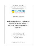Luận văn Hoàn thiện công tác tuyển dụng và đào tạo nguồn nhân lực tại công ty cổ phần Găng Tay Nam Việt