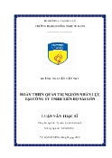 Luận văn Hoàn thiện quản trị nguồn nhân lực tại Công ty TNHH Tiến Bộ Sài Gòn