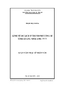 Luận văn Kinh tế du lịch ở Thành phố Uông Bí tỉnh Quảng Ninh (1986 -2013)