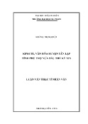 Luận văn Kinh tế, văn hóa huyện Yên Lập tỉnh Phú Thọ nửa đầu thế kỷ XIX