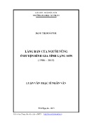 Luận văn Làng bản của người Nùng ở huyện Bình Gia tỉnh Lạng Sơn (1986 - 2013)