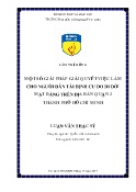 Luận văn Một số giải pháp giải quyết việc làm người dân tái định cư do di dời mặt bằng trên địa bàn Quận 2 – Thành phố Hồ Chí Minh