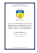 Luận văn Nâng cao chất lượng dịch vụ của phòng đăng ký kinh doanh sở kế hoạch và đầu tư tỉnh Bình Phước