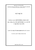 Luận văn Nâng cao chất lượng nhân lực tại Công ty Cổ phần Dược và Vật tư Y tế Thái Nguyên