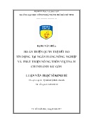 Luận văn Nâng cao hiệu quả quản trị rủi ro tín dụng tại Ngân hàng Nông nghiệp và Phát triển Nông thôn – Chi nhánh Sài Gòn