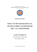 Luận văn Nâng cao mức độ hài lòng của người lao động tại Liên doanh Việt – Nga Vietovpetro