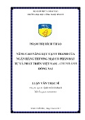 Luận văn Nâng cao năng lực cạnh tranh của Ngân hàng thương mại cổ phần Đầu tư và Phát triển Việt Nam – Chi nhánh Đồng Nai