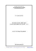 Luận văn Ngành văn hóa, thể thao và du lịch tỉnh Lào Cai (1991 - 2018)