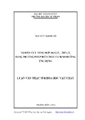 Luận văn Nghiên cứu tổng hợp ZnAl2O4 , ZnFe2O4 bằng phương pháp đốt cháy và định hướng ứng dụng