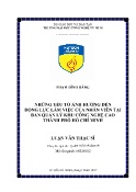 Luận văn Những yếu tố ảnh hưởng đến động lực làm việc của nhân viên tại ban quản lý khu công nghệ cao Thành phố Hồ Chí Minh