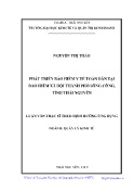 Luận văn Phát triển bảo hiểm y tế toàn dân tại Bảo hiểm xã hội Thành phố Sông Công, tỉnh Thái Nguyên