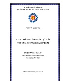 Luận văn Phát triển nguồn nhân lực các trường dạy nghề tại TP.HCM